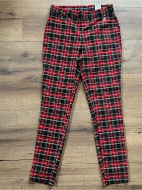 Tommy Hilfiger punk rock/ emo style Red Black Plaid Skinny Pants